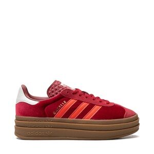 Adidas Women's Gazelle Red and White Sneakers